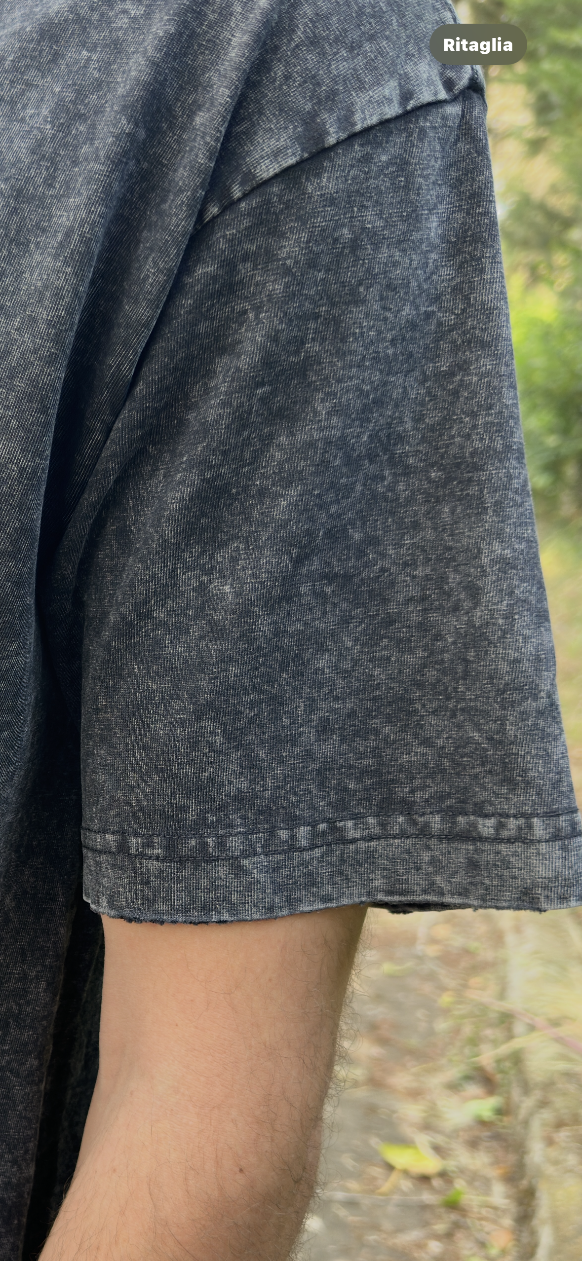 T-shirt Lavata con acido nero