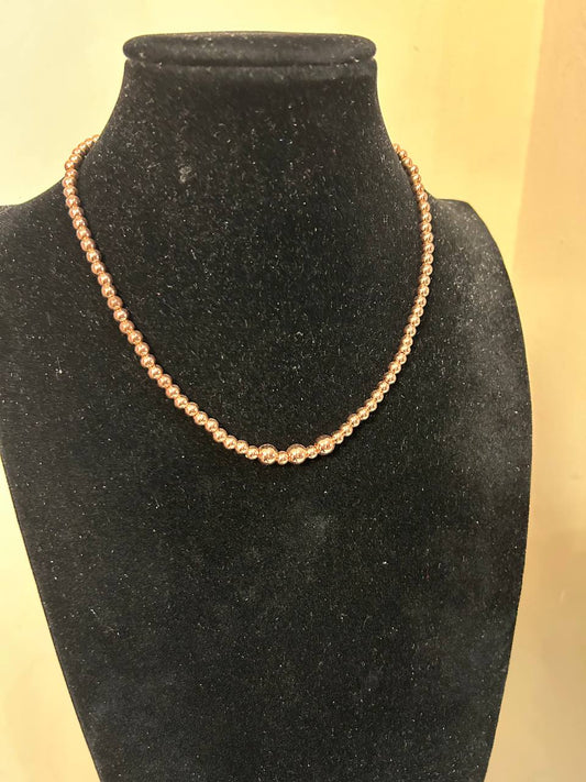 Collana girocollo ematite rosa metallo