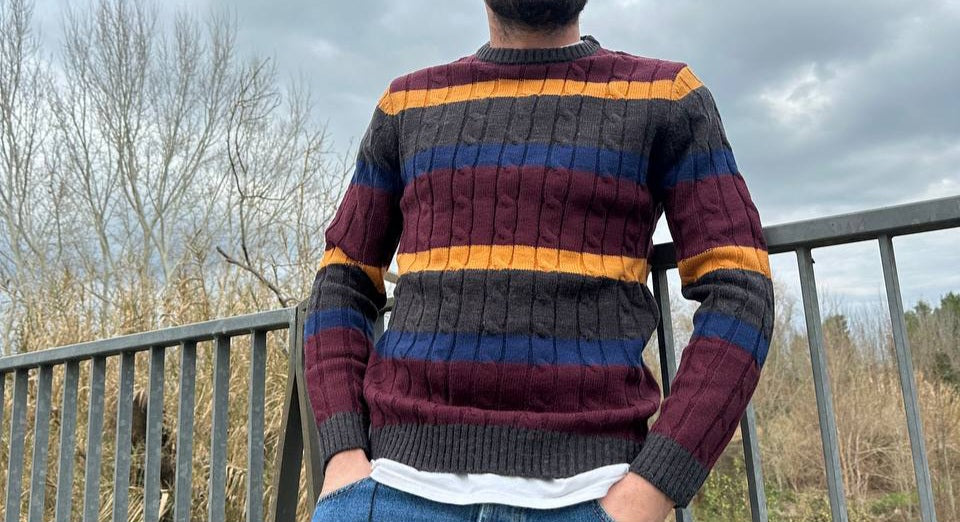 Maglione a righe multicolor