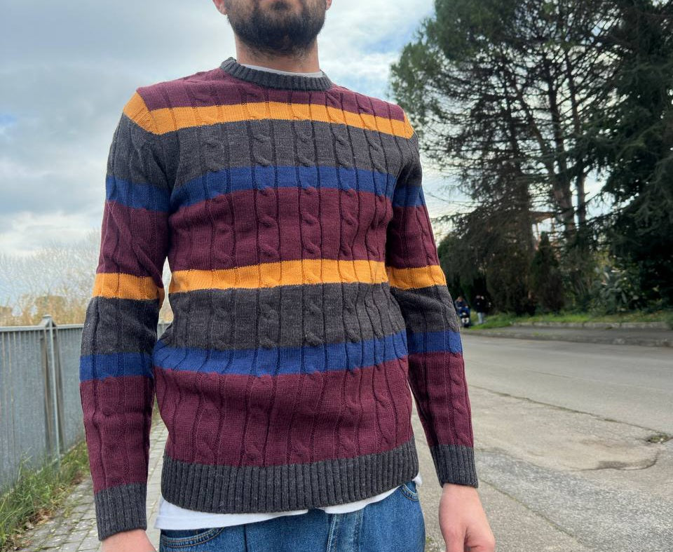 Maglione a righe multicolor