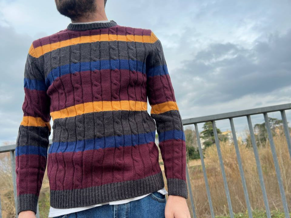 Maglione a righe multicolor