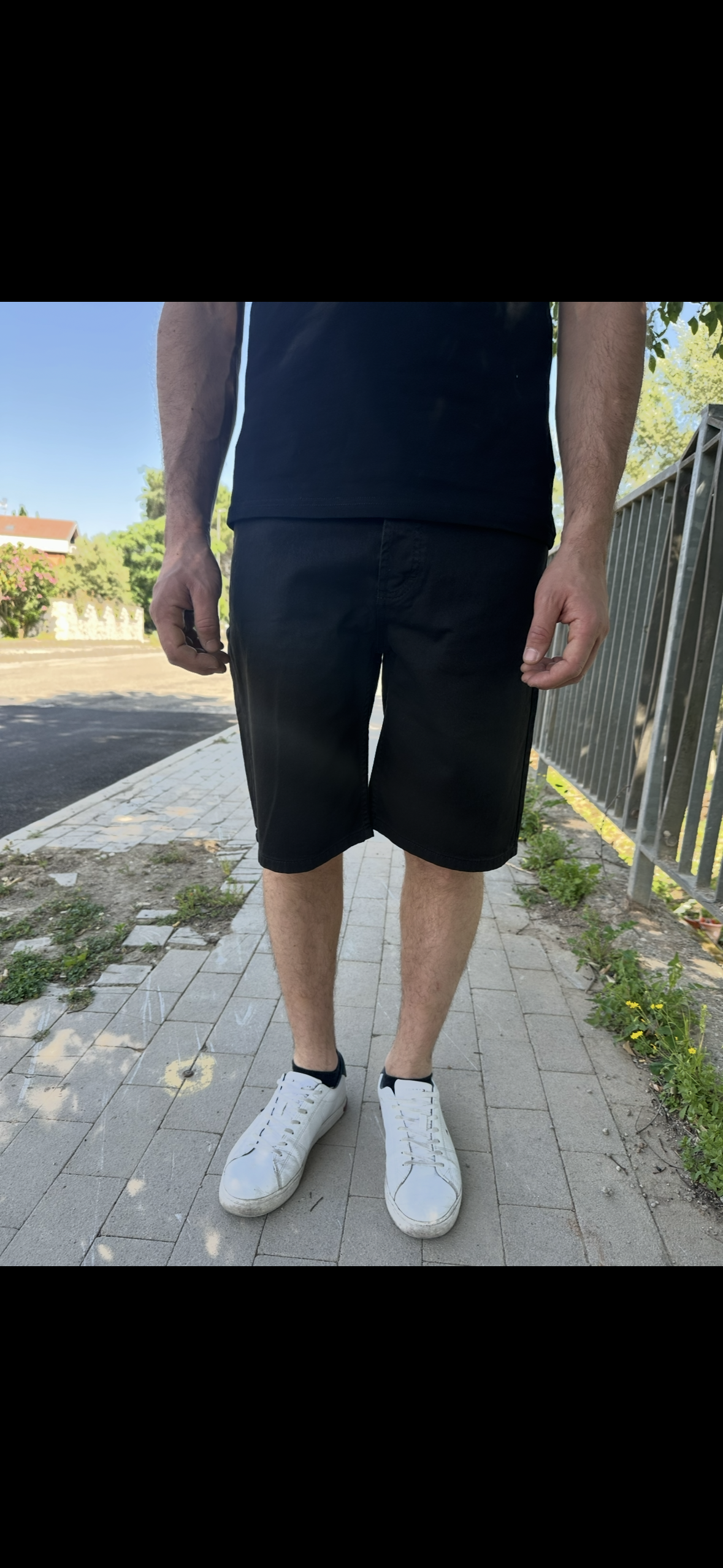 Bermuda jeans, Denim, colore nero