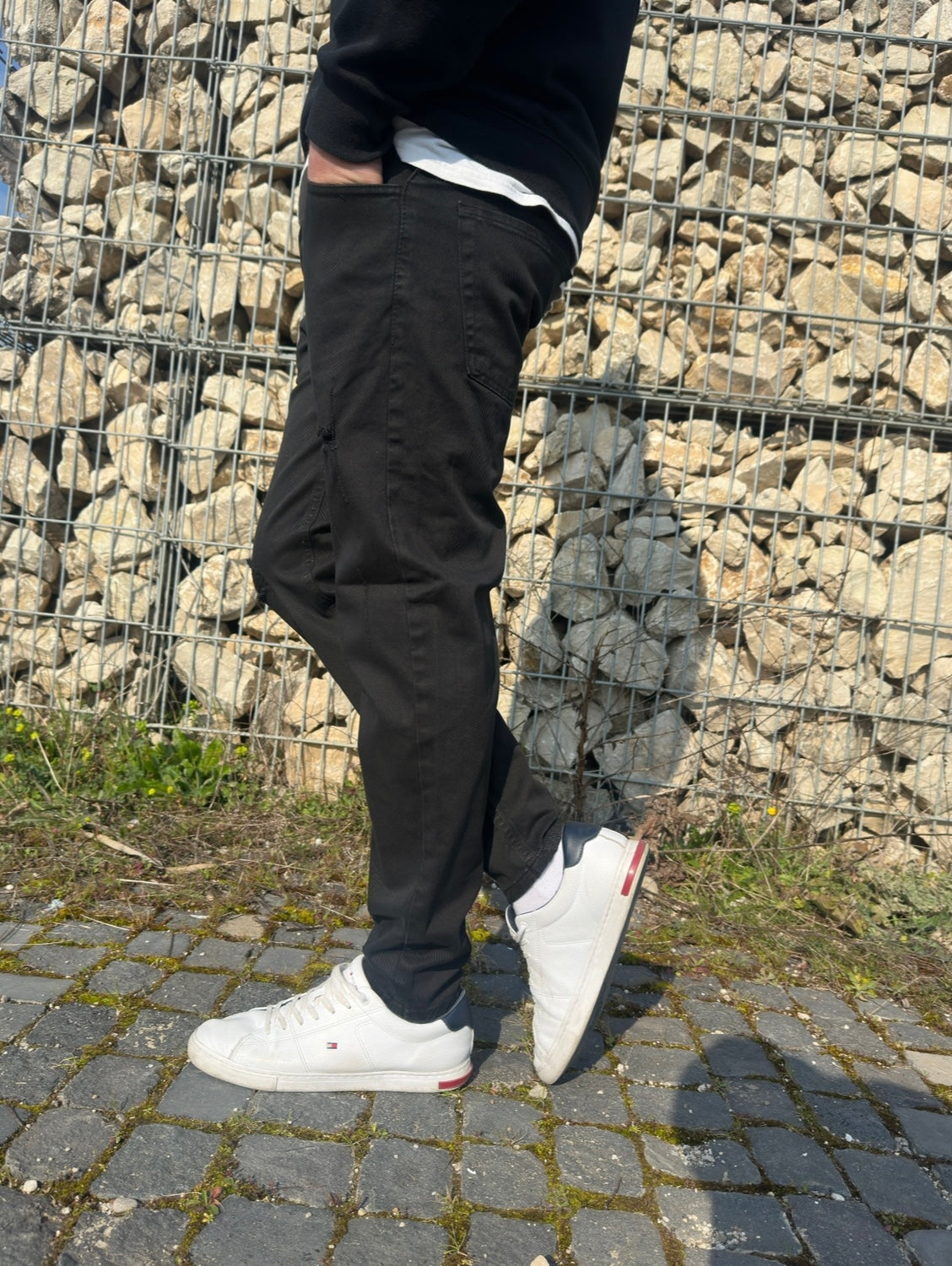 Jeans Nero Strappato regular