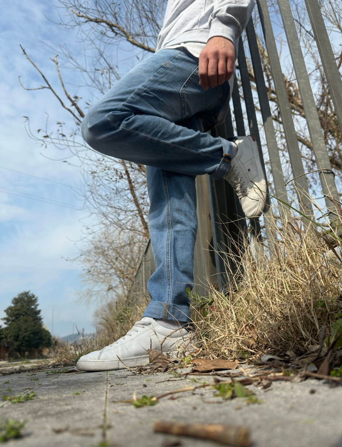 Jeans a taglio diritto straight effetto slavato