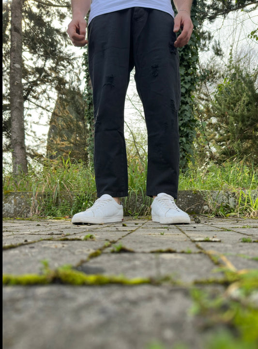 Jeans nero strappato