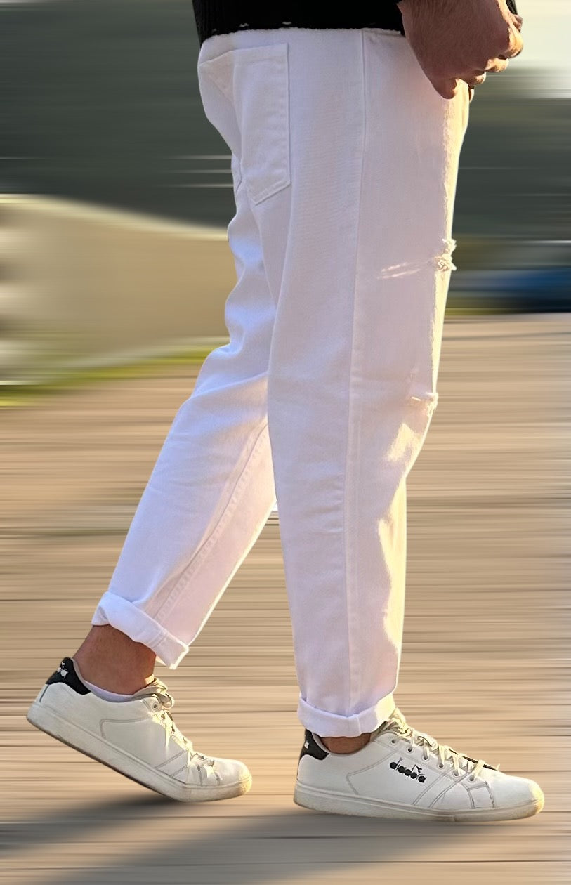 Jeans bianco Strappato