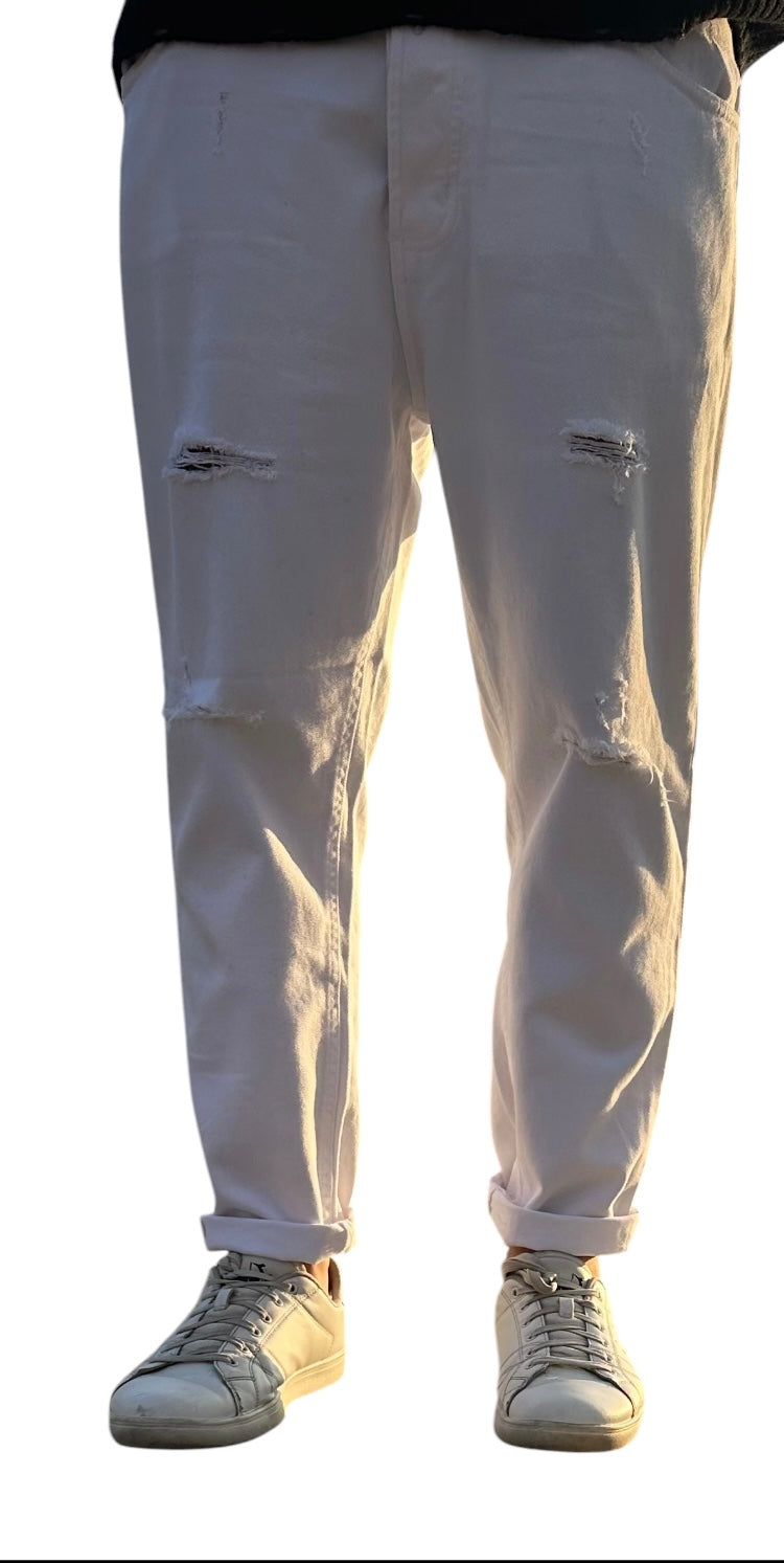 Jeans bianco Strappato