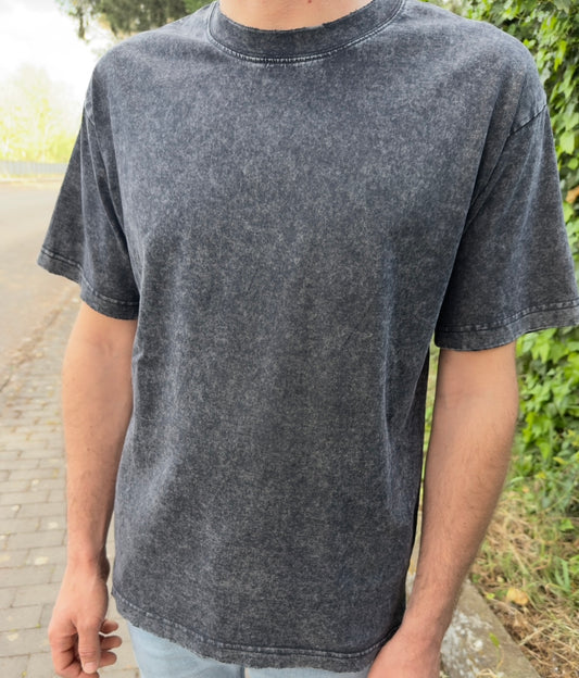 T-shirt Lavata con acido nero