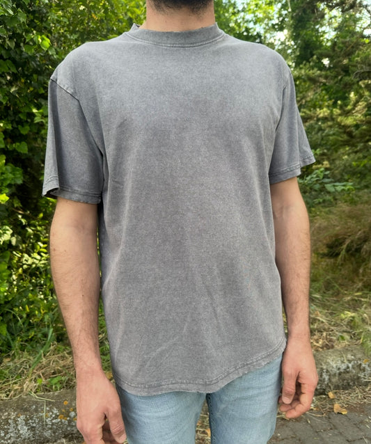 T-shirt Lavata con acido grigio