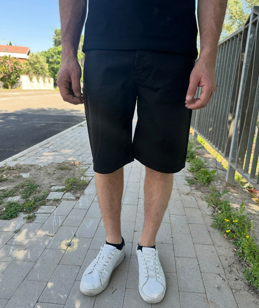 Bermuda jeans, Denim, colore nero